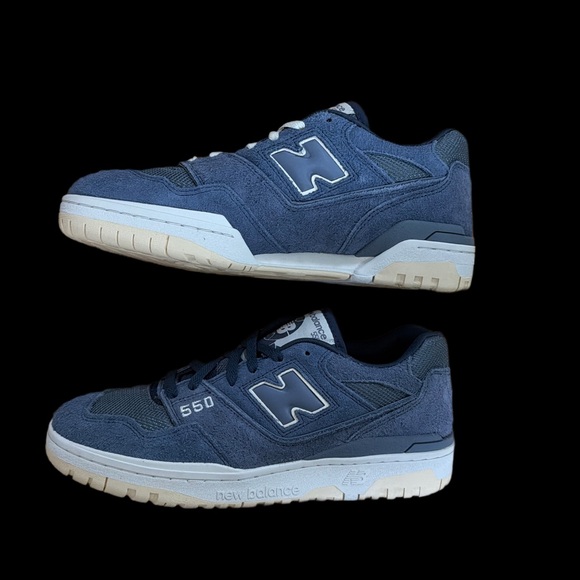 New Balance 550 Navy Blue Suede & Mesh Sneakers Men’s Size 10.5 EUC 1X main image 2